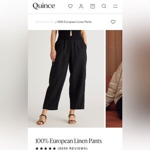 Quince Black Wide Leg Pants High Waisted